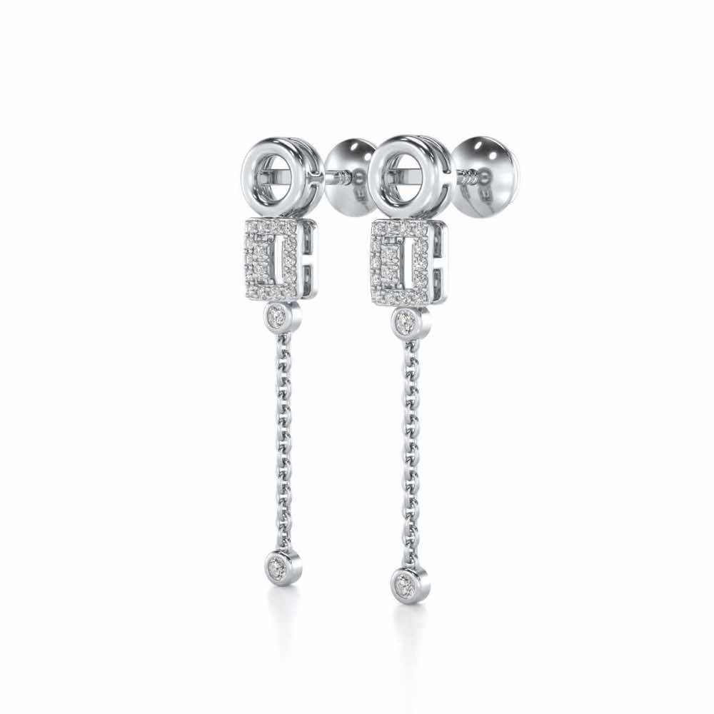 Lindsey Radiant Silver Earrings - White Gold - Image 3