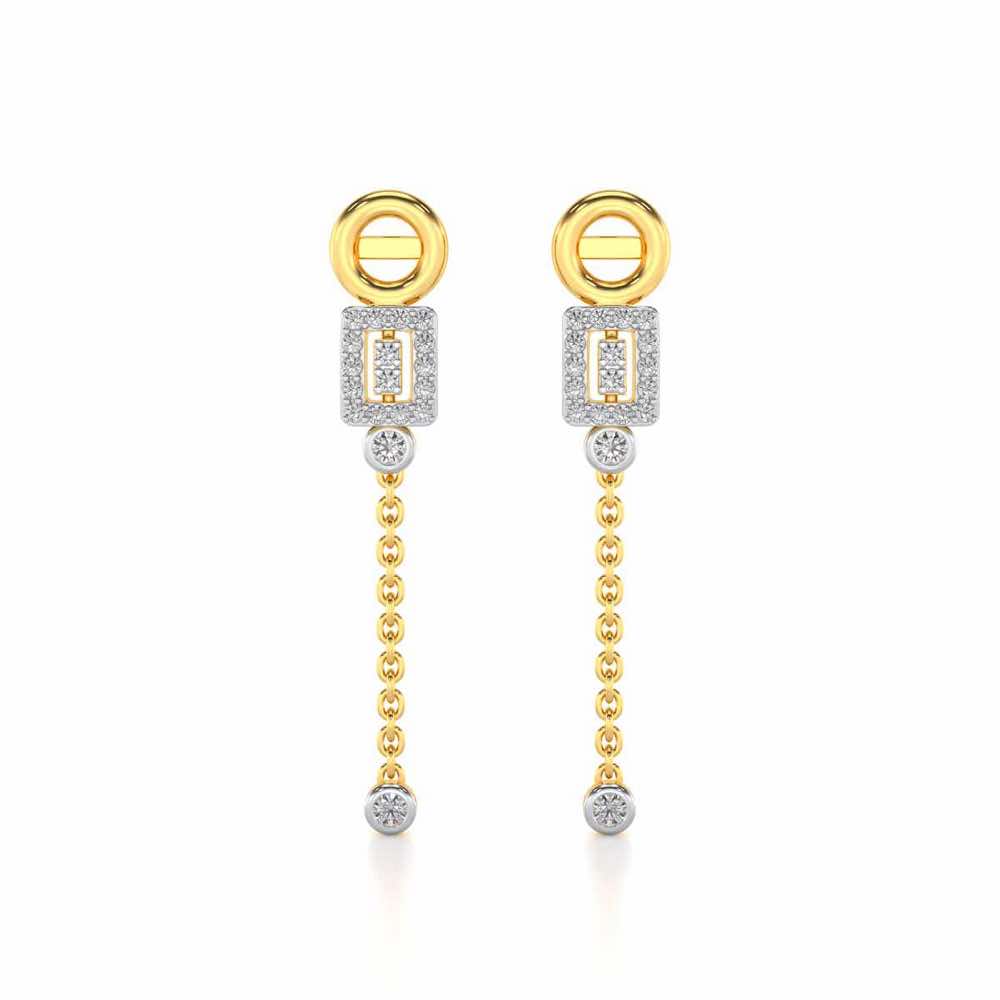 Lindsey Radiant Silver Earrings - Yellow Gold - Image 1