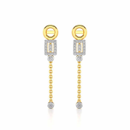Lindsey Radiant Silver Earrings - Yellow Gold - Image 1