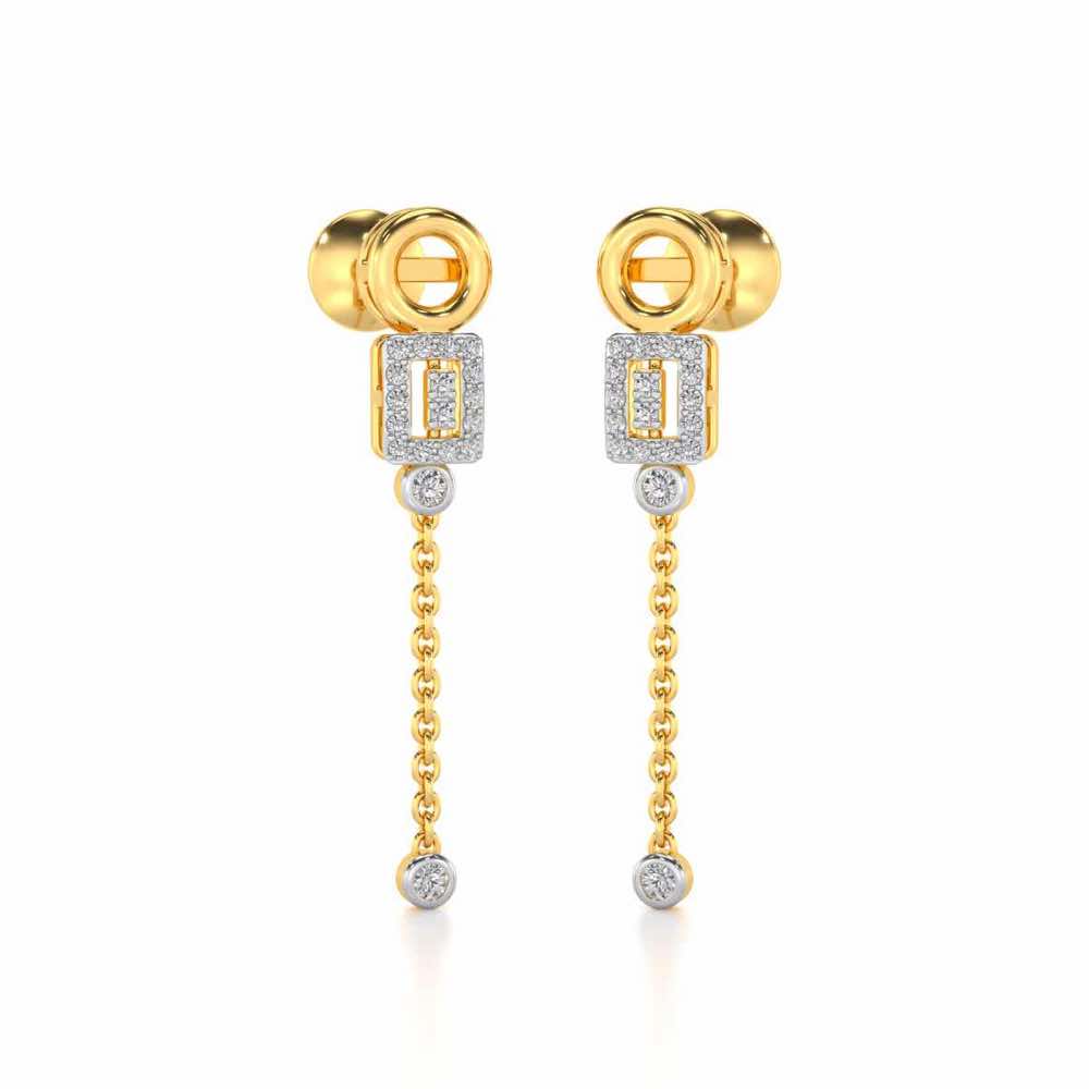 Lindsey Radiant Silver Earrings - Yellow Gold - Image 2