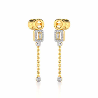 Lindsey Radiant Silver Earrings - Yellow Gold - Image 2
