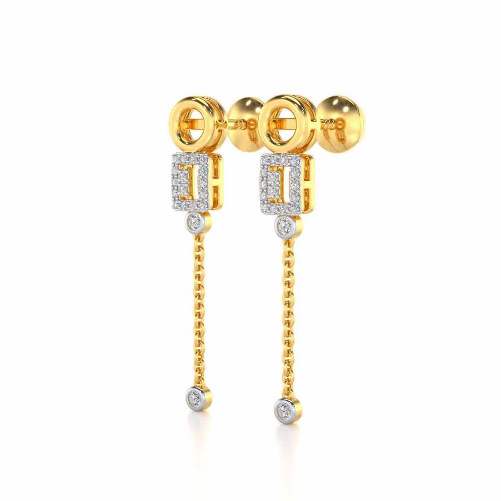 Lindsey Radiant Silver Earrings - Yellow Gold - Image 3