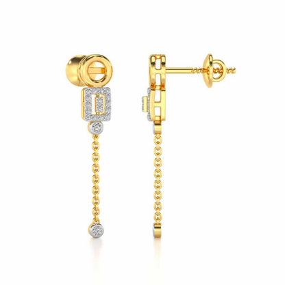 Lindsey Radiant Silver Earrings - Yellow Gold - Image 4