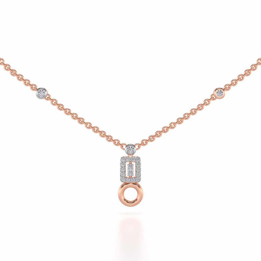 Lindsey Radiant Silver Necklace - Rose Gold - Image 1