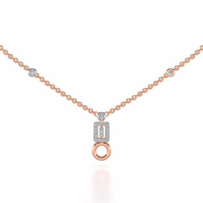 Lindsey Radiant Silver Necklace - Rose Gold - Image 1