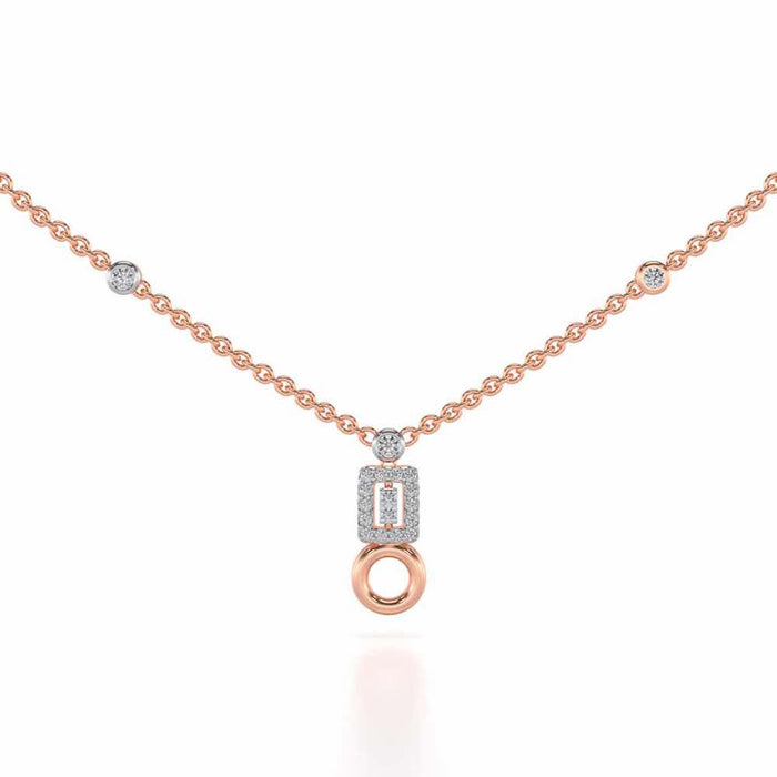 Lindsey Radiant Silver Necklace - Rose Gold - Image 1