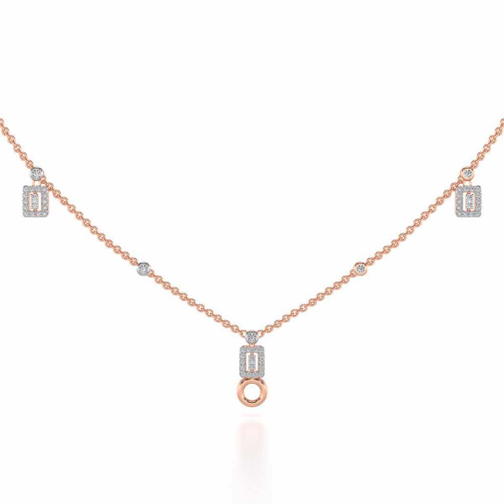 Lindsey Radiant Silver Necklace - Rose Gold - Image 2