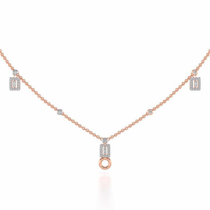 Lindsey Radiant Silver Necklace - Rose Gold - Image 2