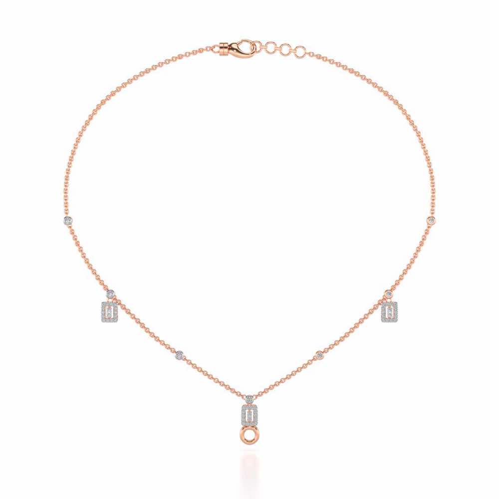 Lindsey Radiant Silver Necklace - Rose Gold - Image 3