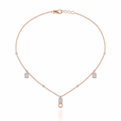 Lindsey Radiant Silver Necklace - Rose Gold - Image 3