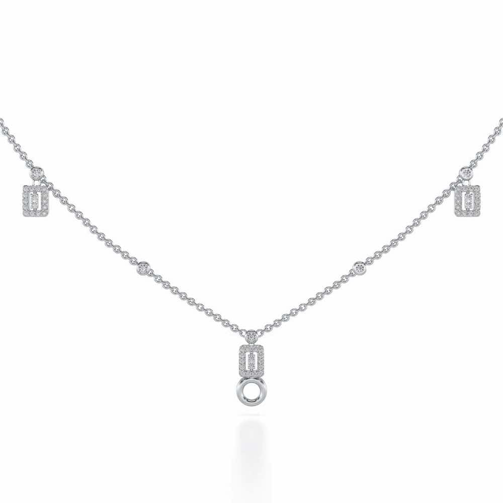 Lindsey Radiant Silver Necklace - White Gold - Image 2