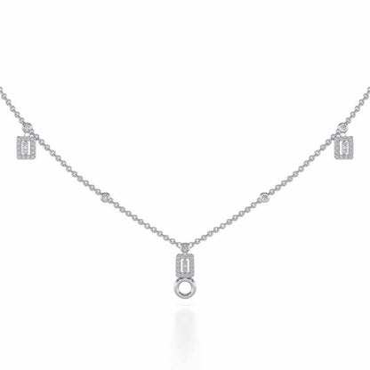 Lindsey Radiant Silver Necklace - White Gold - Image 2