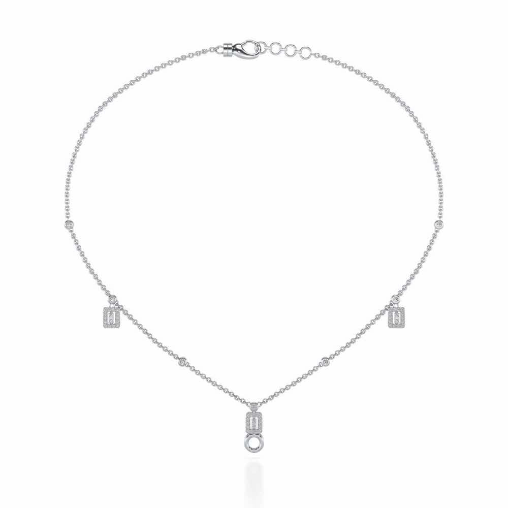 Lindsey Radiant Silver Necklace - White Gold - Image 3