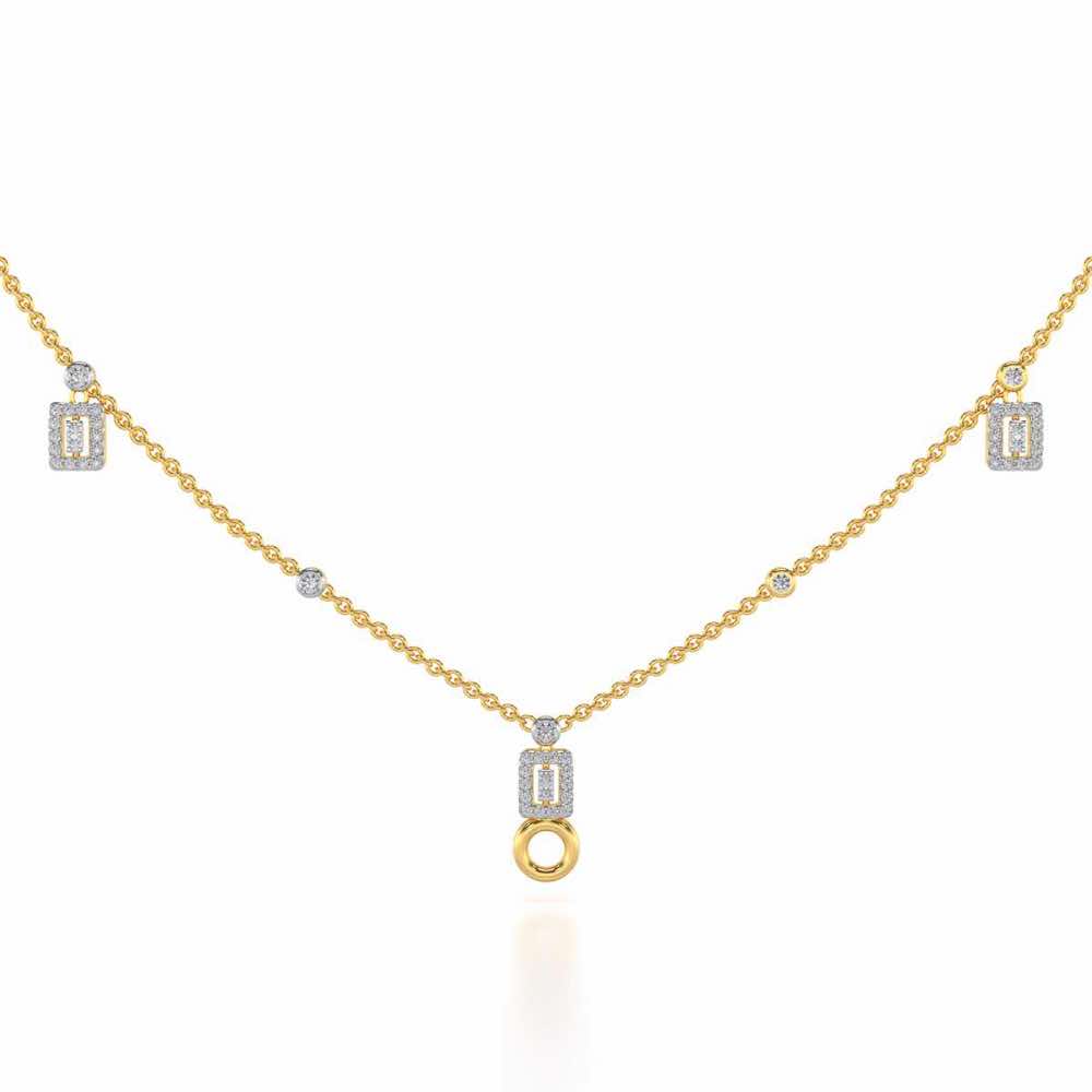 Lindsey Radiant Silver Necklace - Yellow Gold - Image 2