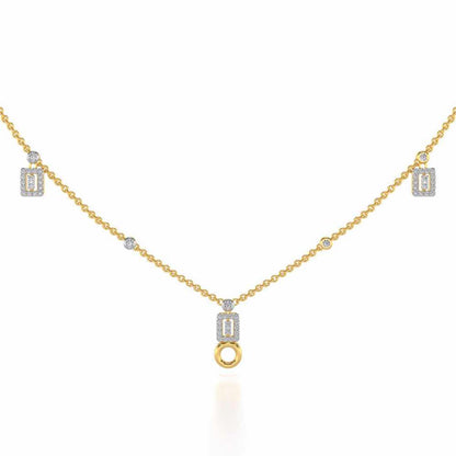 Lindsey Radiant Silver Necklace - Yellow Gold - Image 2
