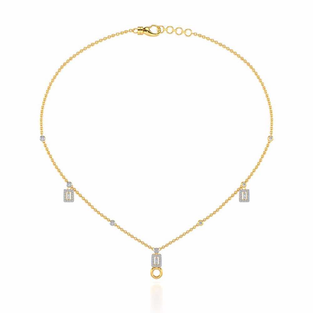 Lindsey Radiant Silver Necklace - Yellow Gold - Image 3