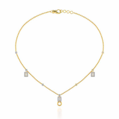 Lindsey Radiant Silver Necklace - Yellow Gold - Image 3