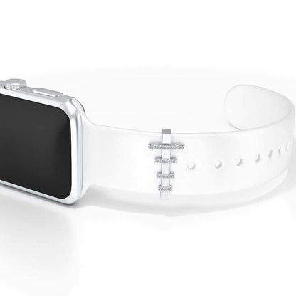 Lined Up Silver Watch Band - White Gold - Image 1