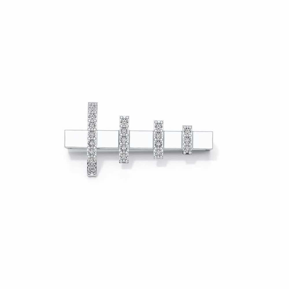 Lined Up Silver Watch Band - White Gold - Image 2