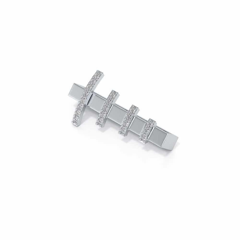 Lined Up Silver Watch Band - White Gold - Image 3