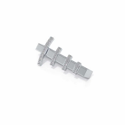 Lined Up Silver Watch Band - White Gold - Image 3