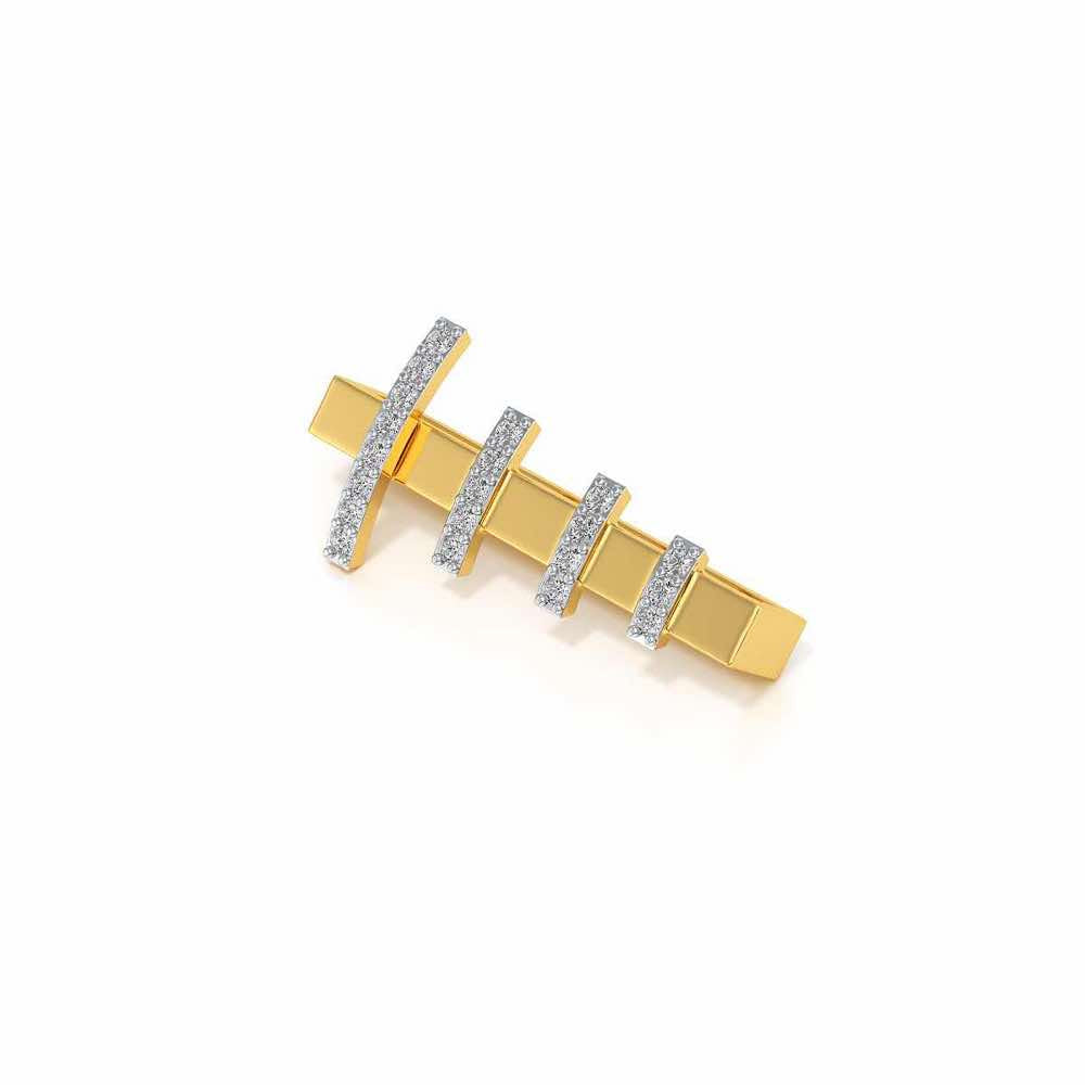 Lined Up Silver Watch Band - Yellow Gold - Image 3