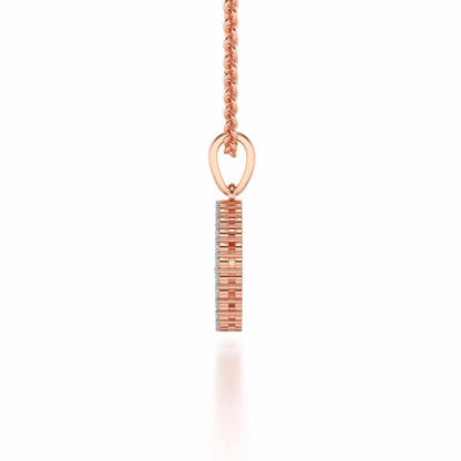 Linga Trishul Silver Pendant - Rose Gold - Image 3