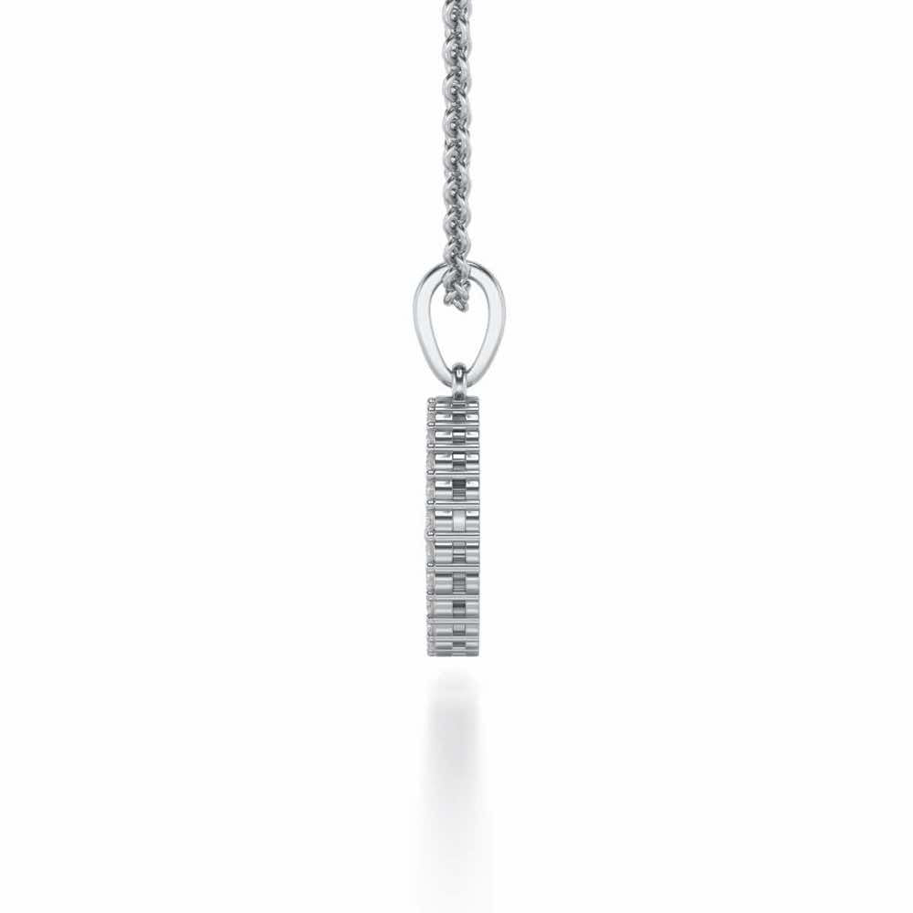 Linga Trishul Silver Pendant - White Gold - Image 3