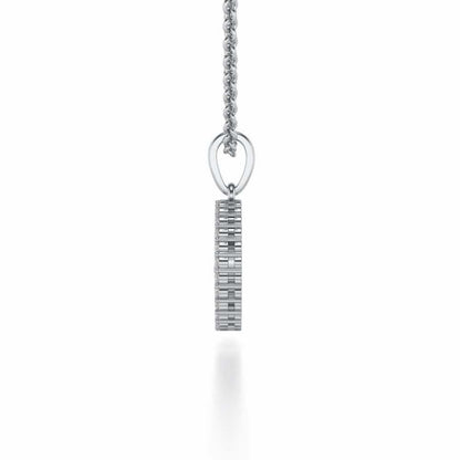 Linga Trishul Silver Pendant - White Gold - Image 3