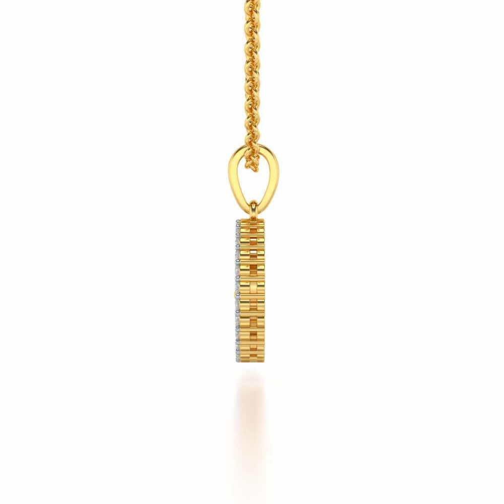 Linga Trishul Silver Pendant - Yellow Gold - Image 3