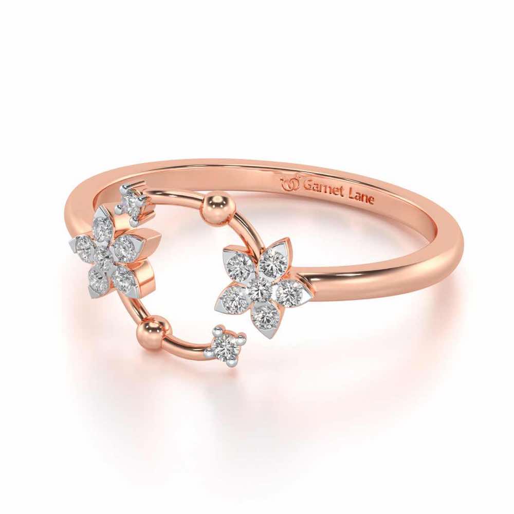 Linked Flora Silver Ring - Rose Gold - Image 2