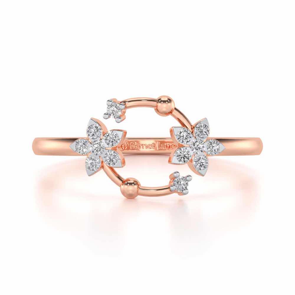 Linked Flora Silver Ring - Rose Gold - Image 4