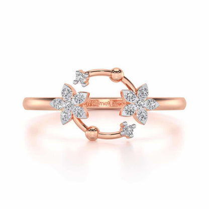 Linked Flora Silver Ring - Rose Gold - Image 4