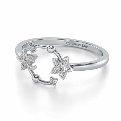 Linked Flora Silver Ring - White Gold - Image 2