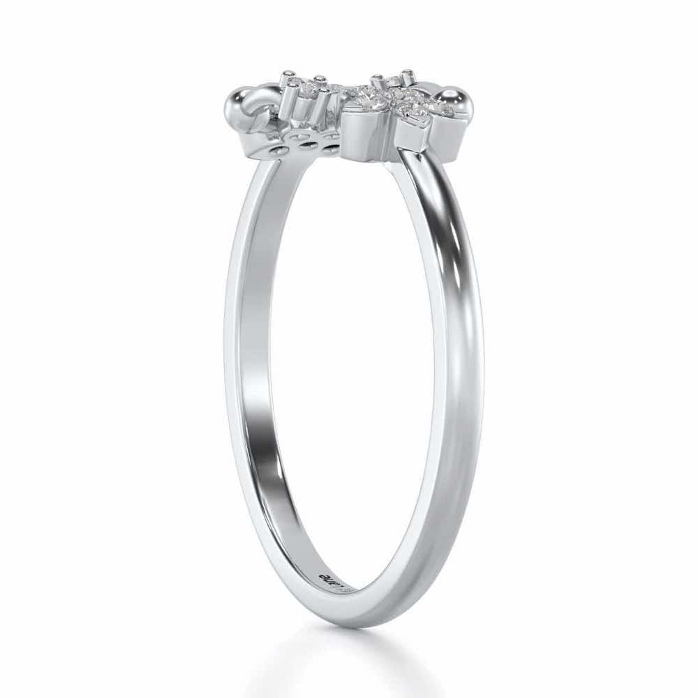 Linked Flora Silver Ring - White Gold - Image 3