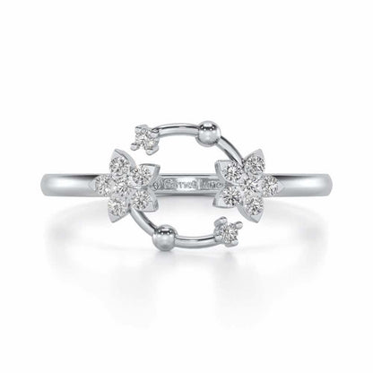 Linked Flora Silver Ring - White Gold - Image 4