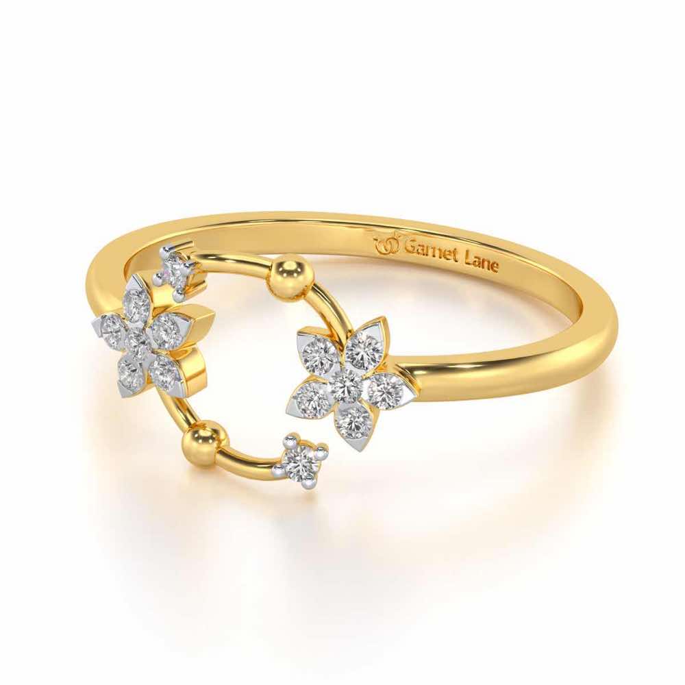 Linked Flora Silver Ring - Yellow Gold - Image 2