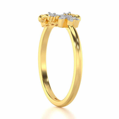Linked Flora Silver Ring - Yellow Gold - Image 3