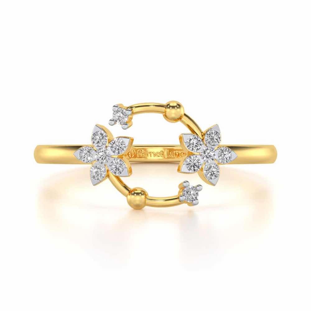 Linked Flora Silver Ring - Yellow Gold - Image 4