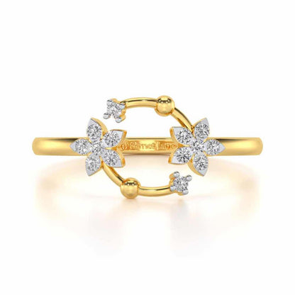 Linked Flora Silver Ring - Yellow Gold - Image 4