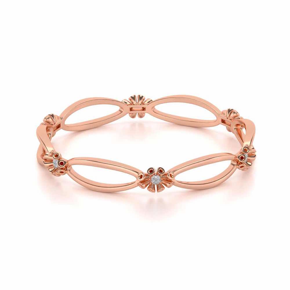 Literal Shine Silver Bangles - Rose Gold - Image 2