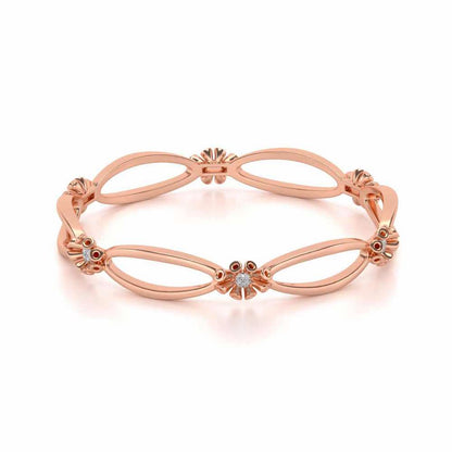 Literal Shine Silver Bangles - Rose Gold - Image 2