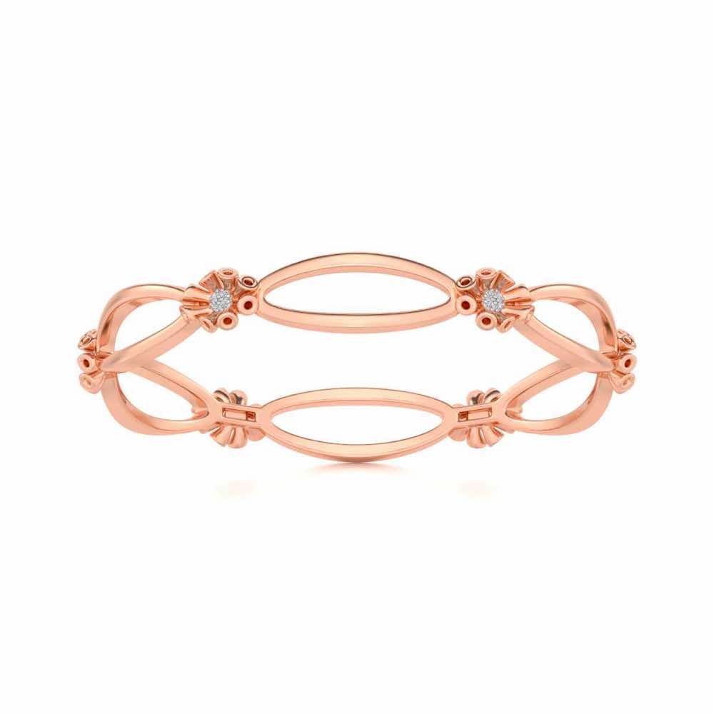 Literal Shine Silver Bangles - Rose Gold - Image 4