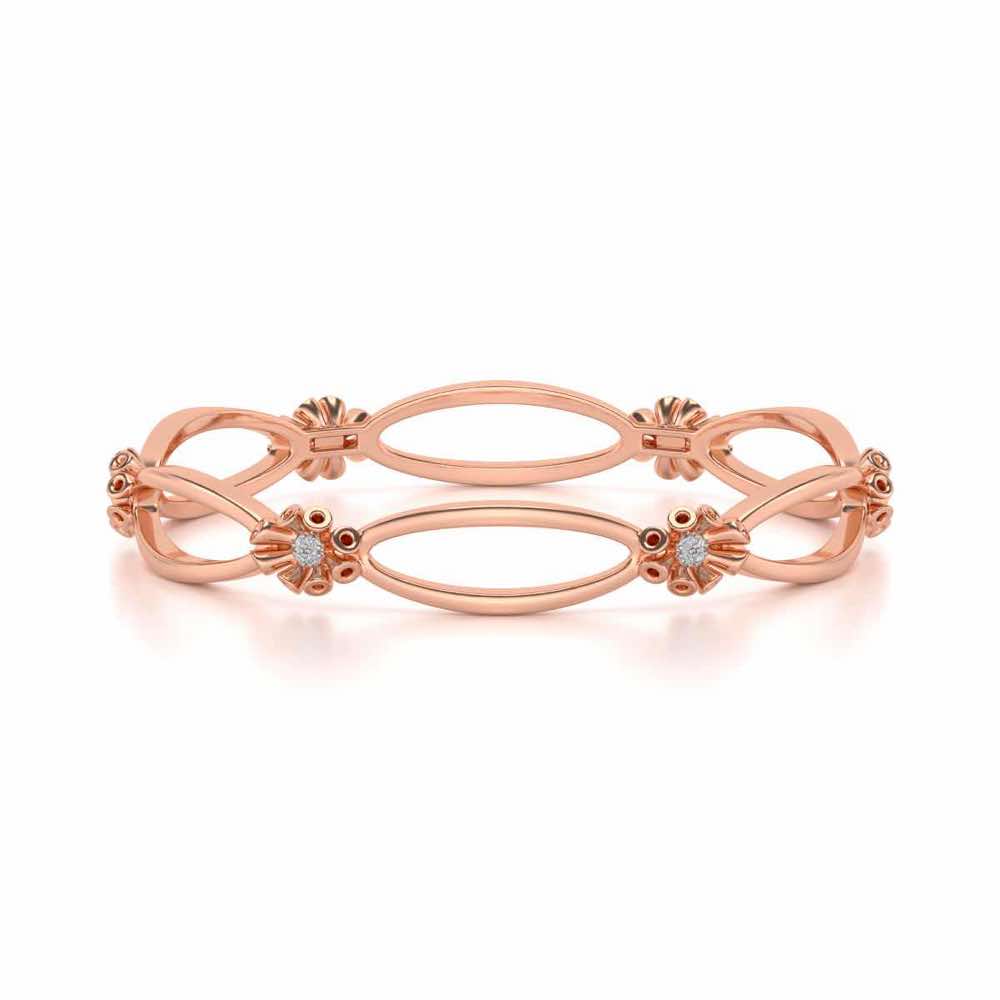 Literal Shine Silver Bangles - Rose Gold - Image 5