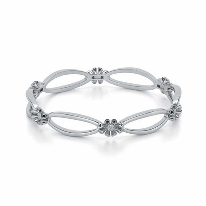 Literal Shine Silver Bangles - White Gold - Image 2