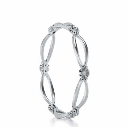Literal Shine Silver Bangles - White Gold - Image 3