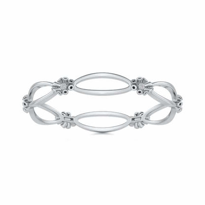 Literal Shine Silver Bangles - White Gold - Image 4