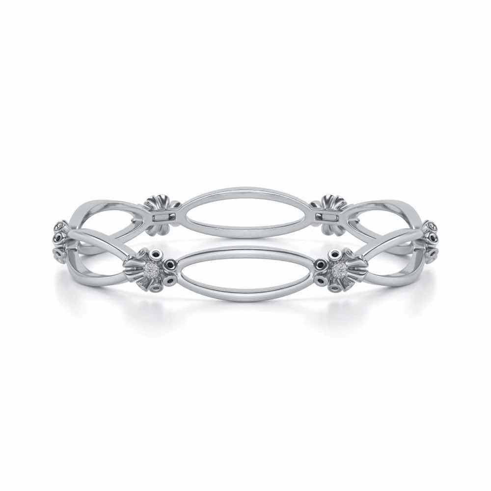 Literal Shine Silver Bangles - White Gold - Image 5