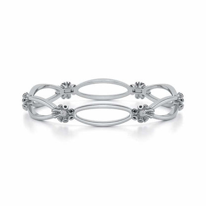 Literal Shine Silver Bangles - White Gold - Image 5