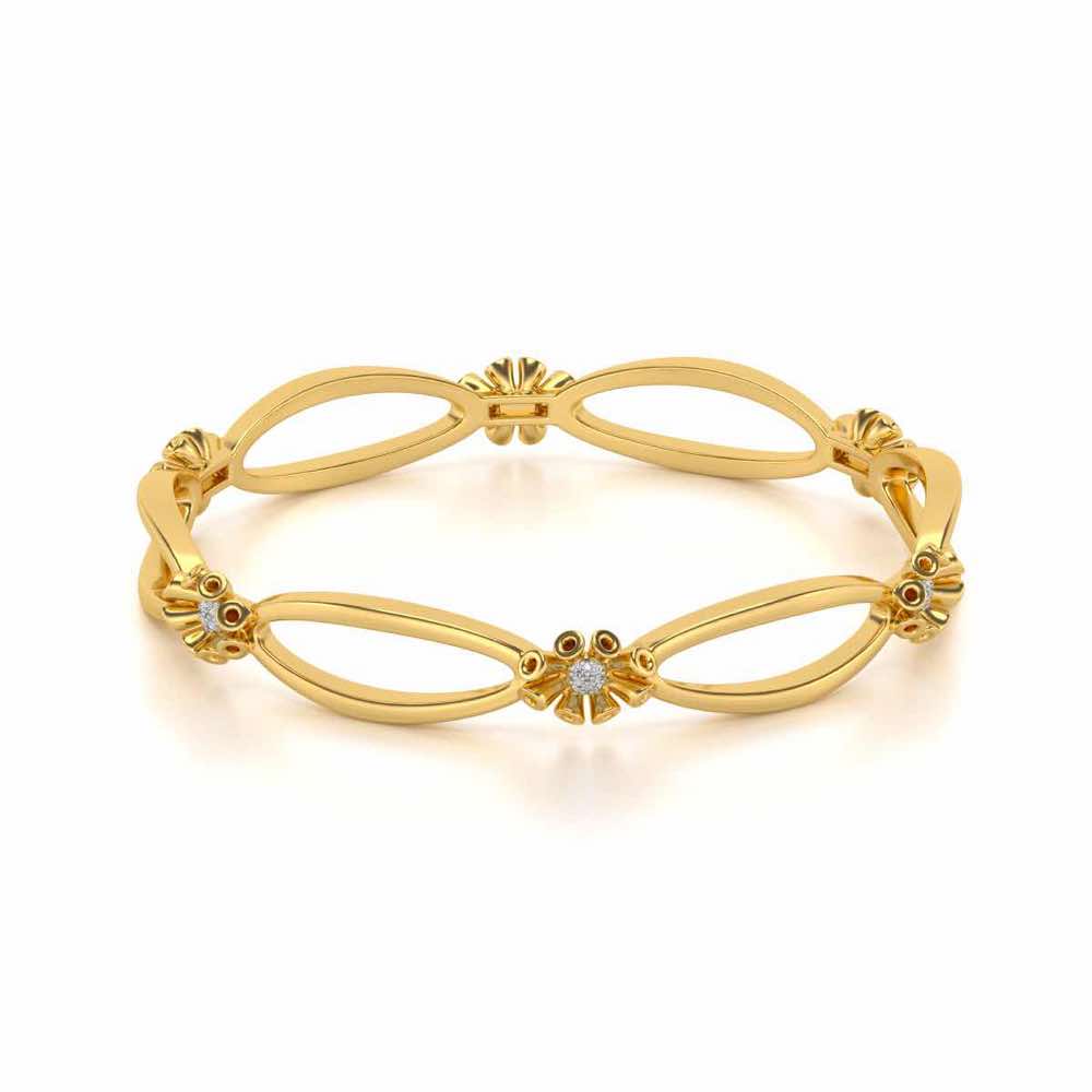 Literal Shine Silver Bangles - Yellow Gold - Image 2